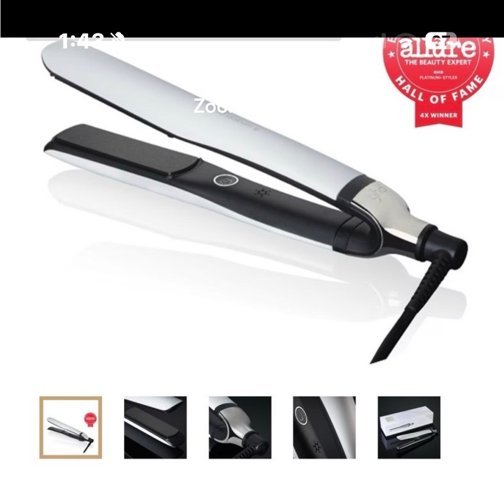 ghd Platinum+ Hair Styler in White and Black